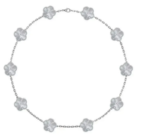 10 Flower Necklace Silver