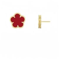 gold red earring