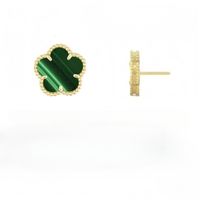 gold green earring