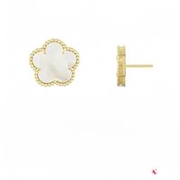 gold white earring