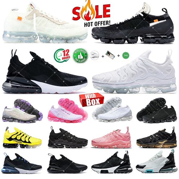 With Box Tn Plus Running Shoes 270 Mens Women Sneakers Triple White Black Cherrys Re Knicks University Blue Game Royal Obsidian Walking Sports Trainers Size 36-47