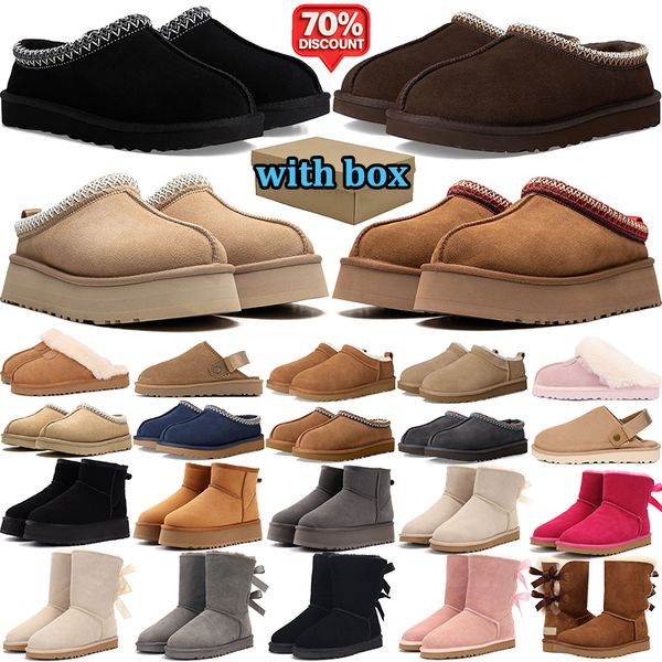 with box designer boots women winter tasman tazz slippers australia snow fur boot platform booties mens comfortable warm shoes classic mini ankle
