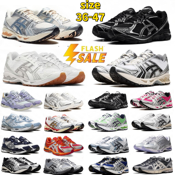 with box designer shoes asices gels nyc1130 k14 running shoes Japan kayano14es Metallic Silver Gold Chrome Toe Pink Foam Blue Tint mens womens outdoor sneakers 36-47
