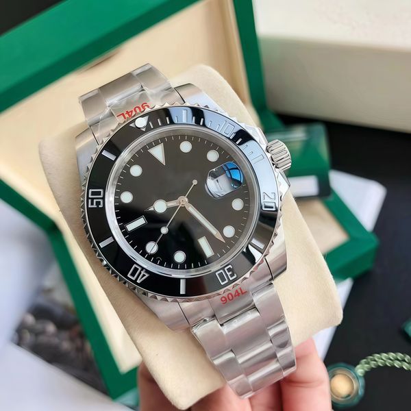 Sliding lock luxury ceramic bezel sapphire glass men's watch 2813 automatic mechanical watch 41mm fashion watches men's 904L stainless watch with box